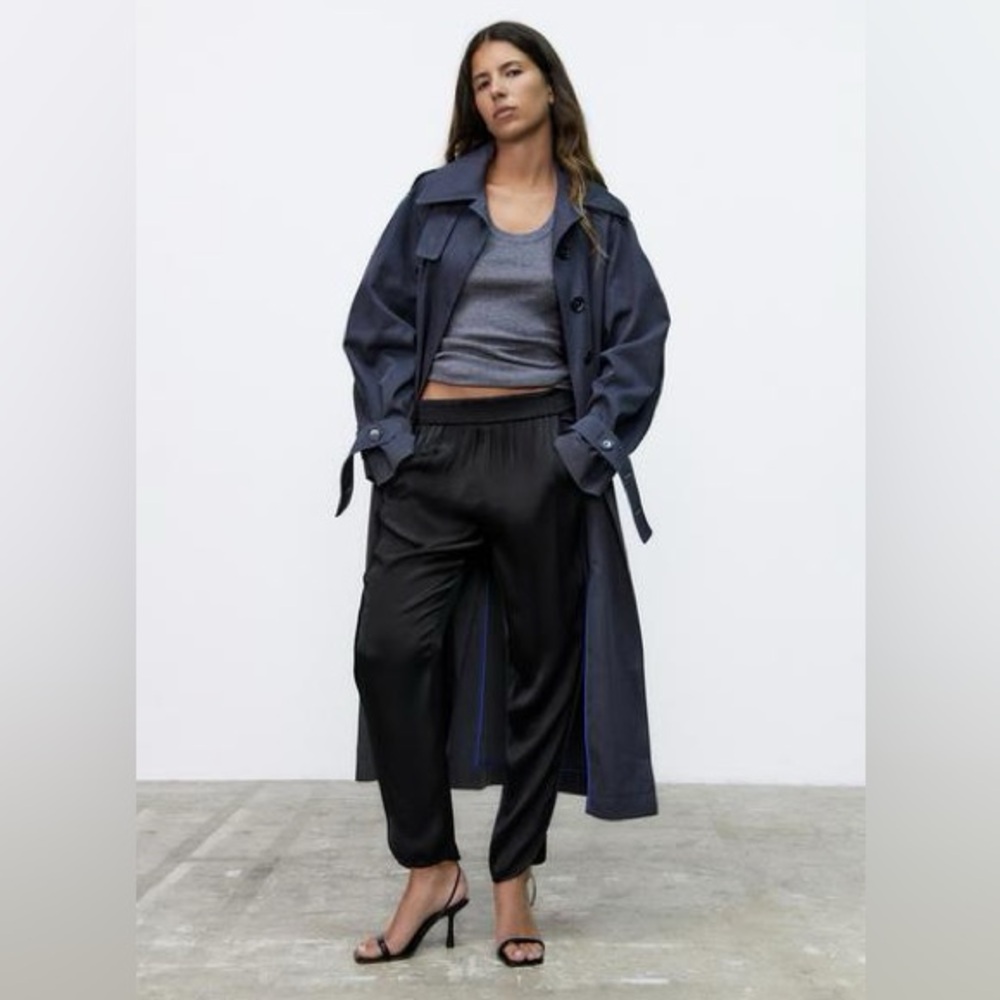 Zara Black Satin Joggers